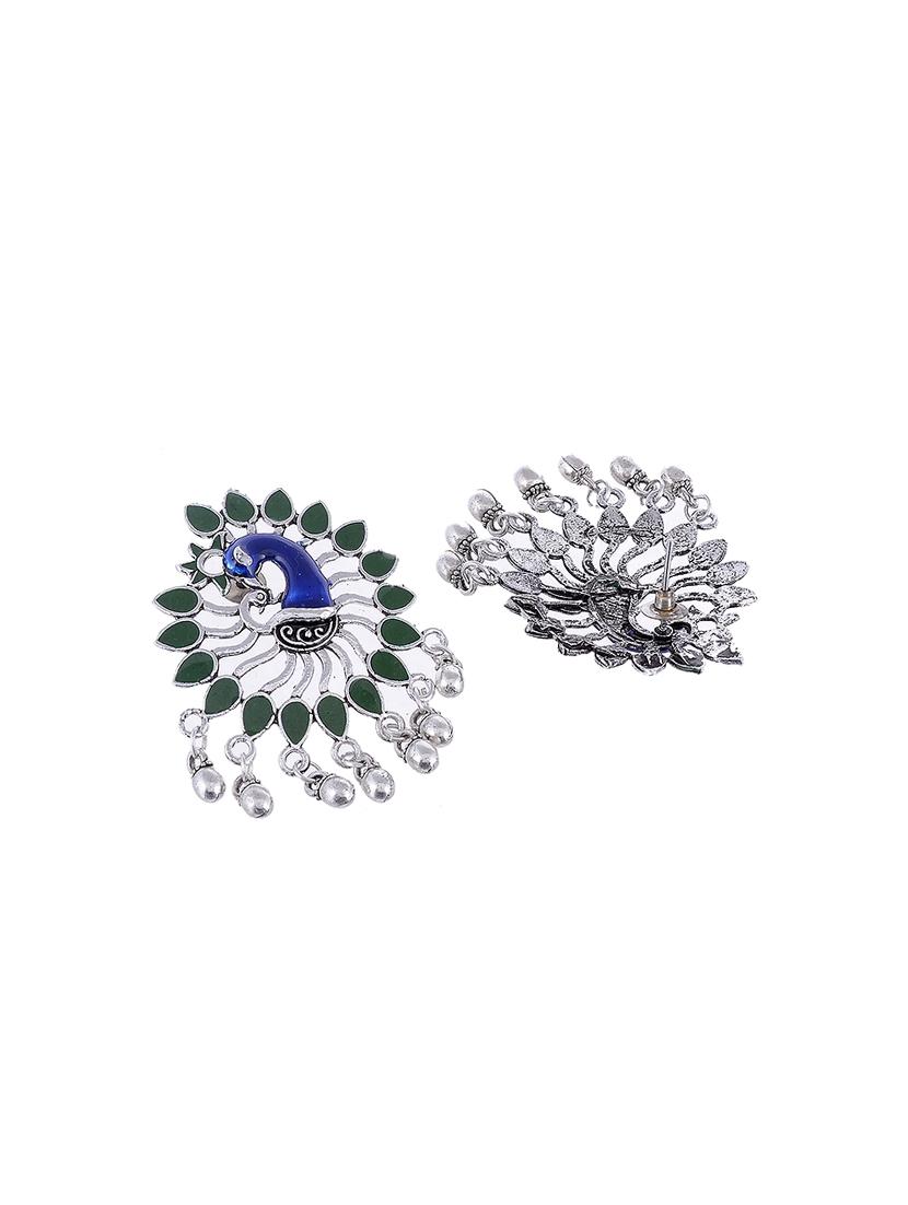 silver metal jhumka earring - 15997094 - Standard Image - 1