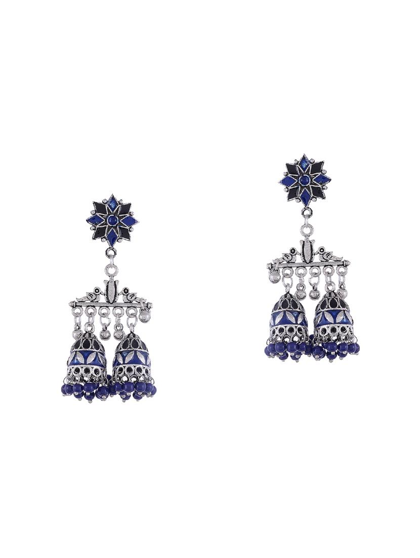silver metal jhumka earring - 15997098 - Zoom Image - 0