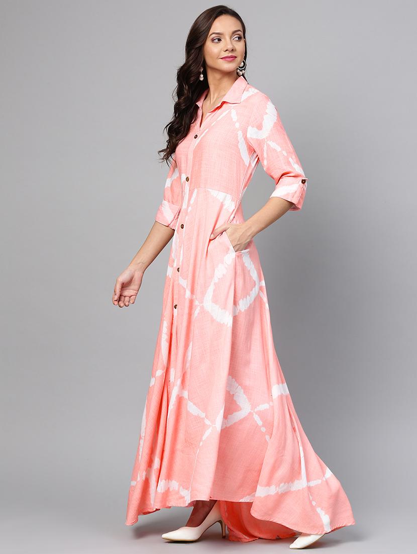 flared printed dress with pocket - 15998693 - Standard Image - 1