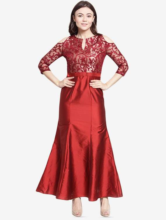 cold shoulder floral maxi dress