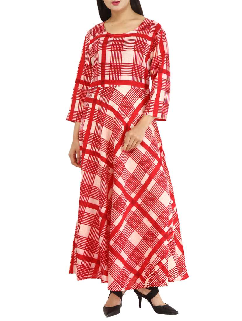 checkered flared kurta