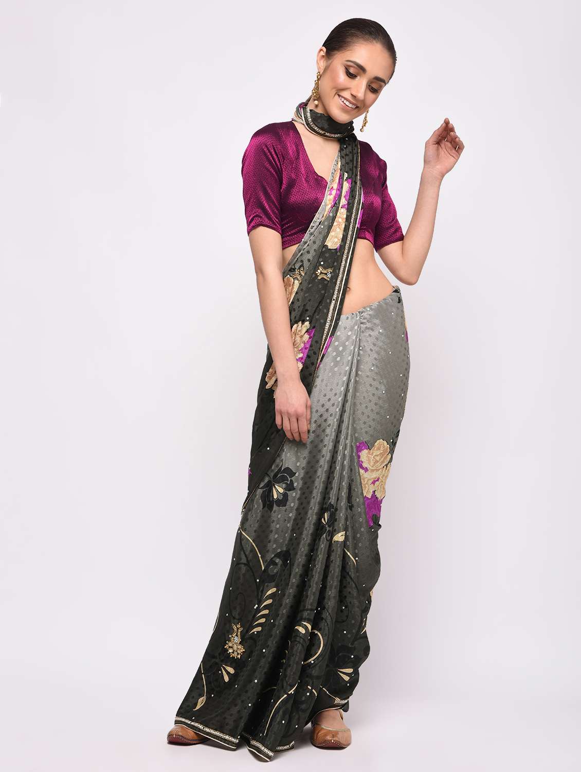  printed saree with blouse