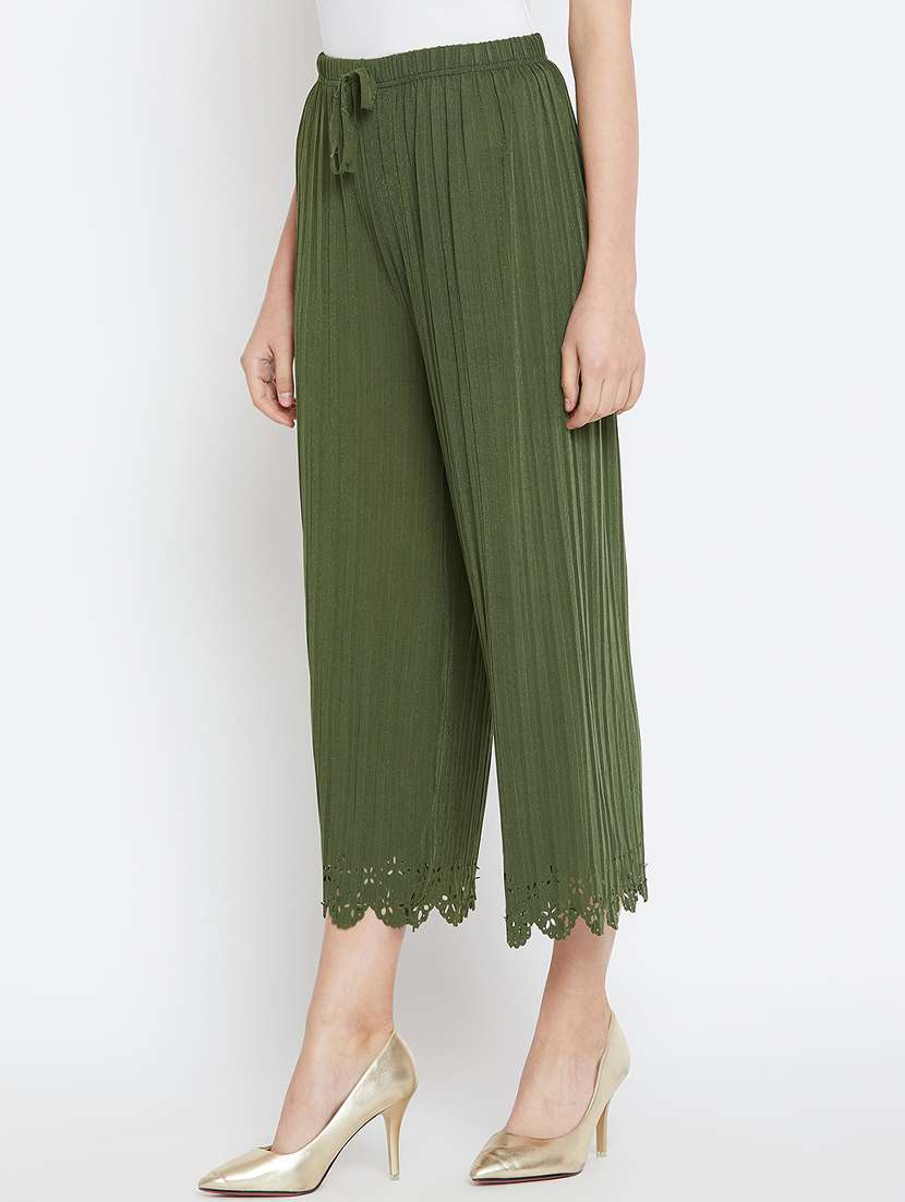 scallop hem cut work culotte - 16001255 -  Standard Image - 1