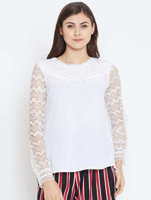 women's straight round neck top - 16001324 - Standard Image - 0