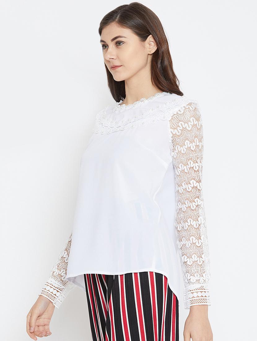 women's straight round neck top - 16001324 - Standard Image - 1