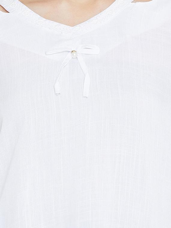 women's straight v neck top - 16001325 - Standard Image - 4