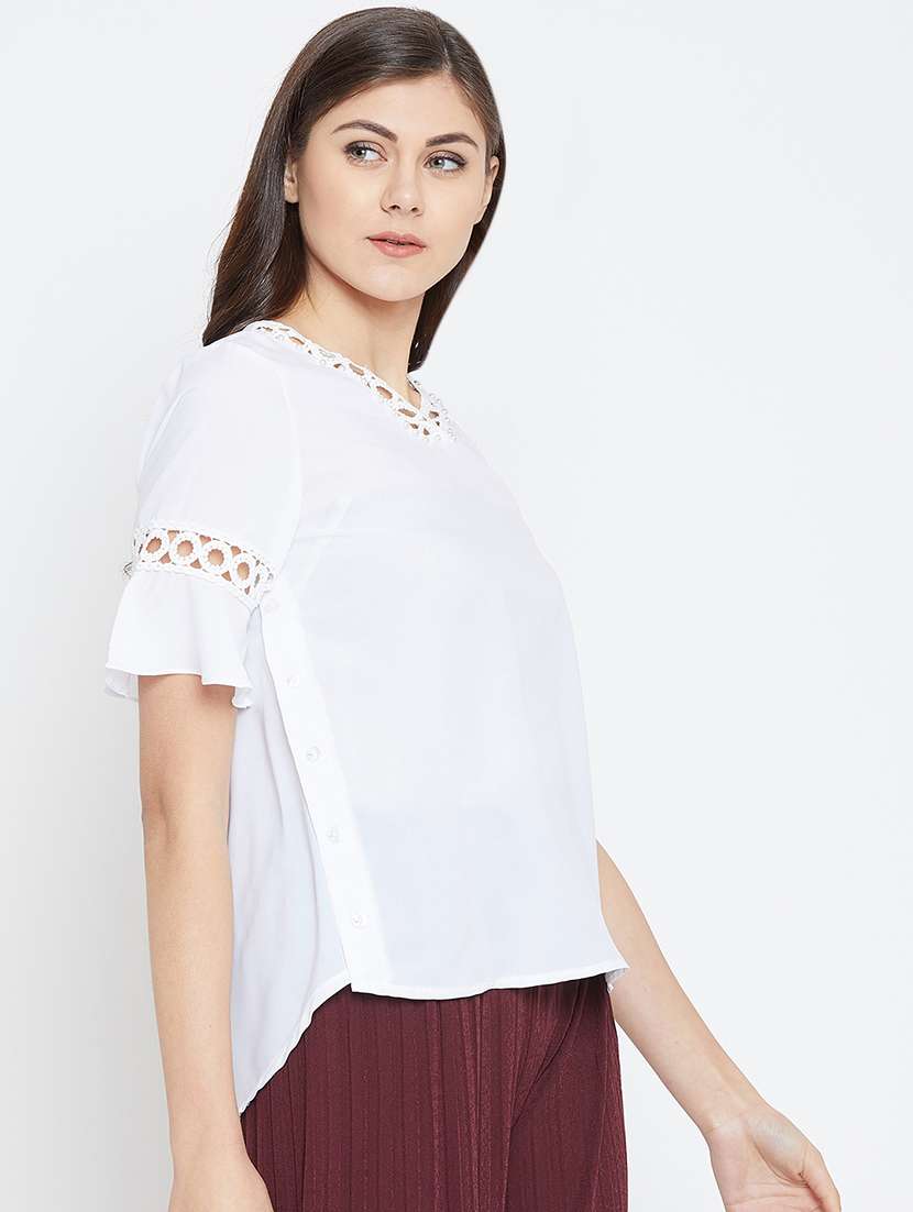 women's straight v neck top - 16001326 - Standard Image - 1