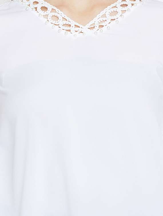 women's straight v neck top - 16001326 - Standard Image - 4