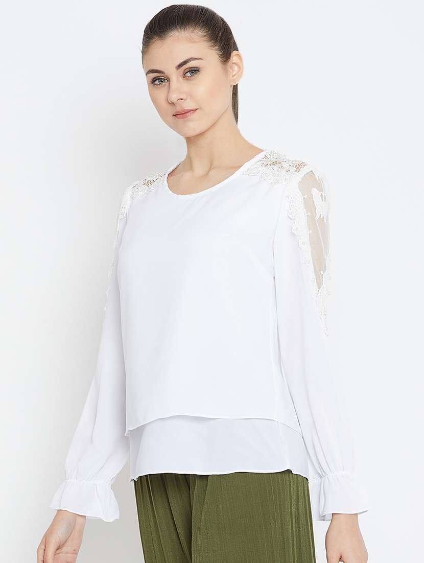 women's layered round neck top - 16001332 -  Standard Image - 1