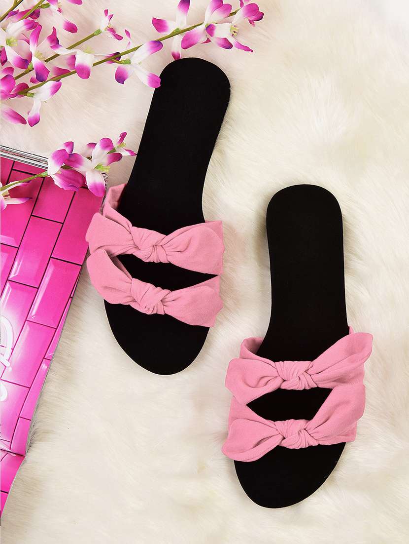 pink slip on sandals