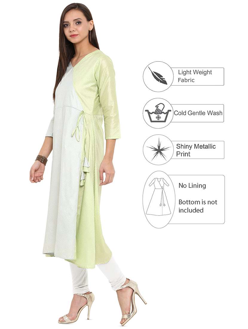 angrakha color block kurta - 16002506 -  Standard Image - 1