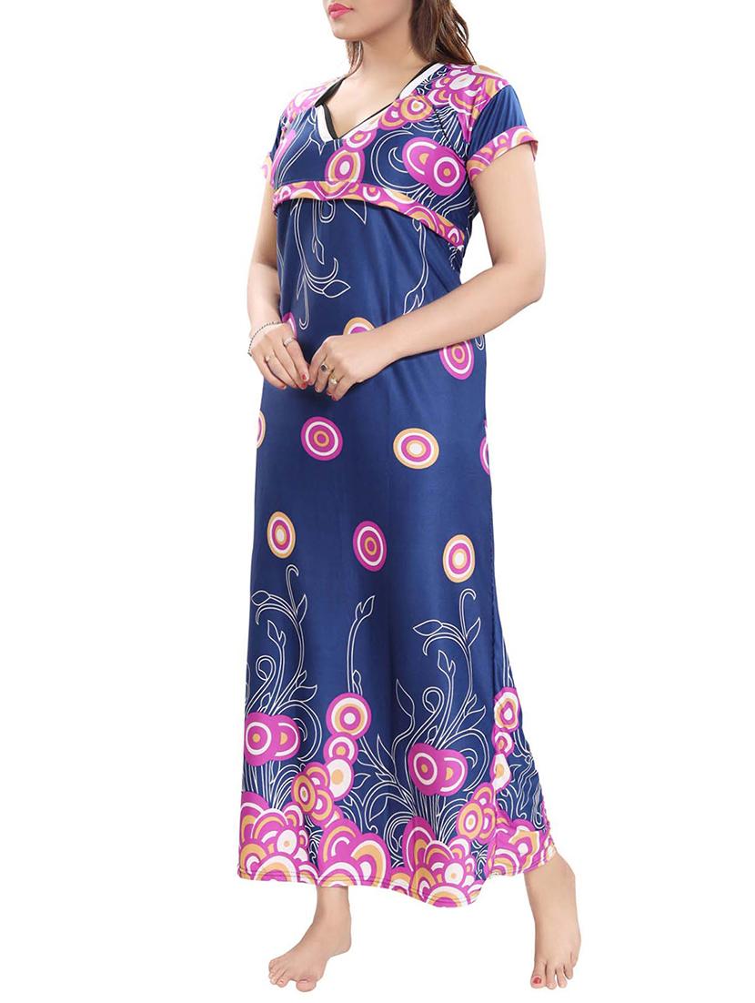 piping detail maternity wear night gown - 16003952 -  Standard Image - 1