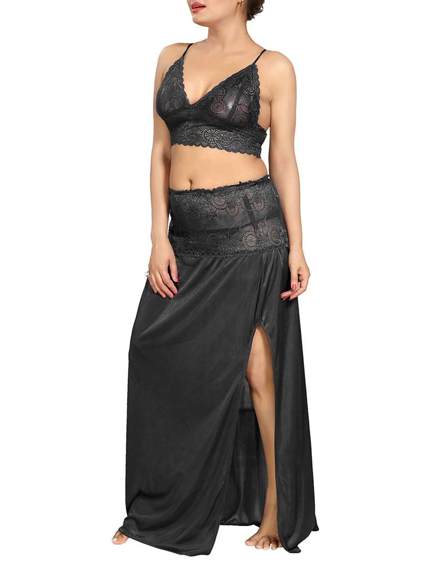 lace detail nightwear set - 16003964 - Standard Image - 1