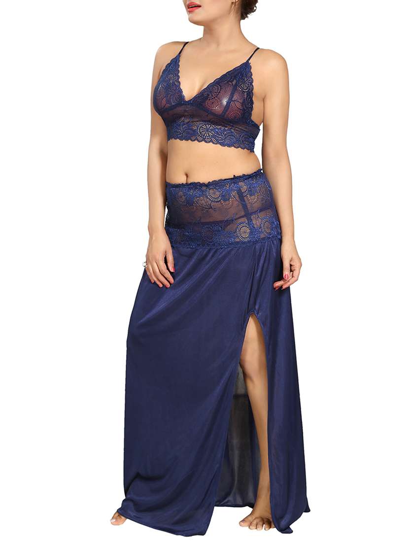 lace detail nightwear set - 16003967 - Standard Image - 1