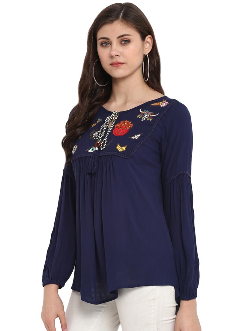 quirky patch lace detail high low top - 16005248 - Standard Image - 1