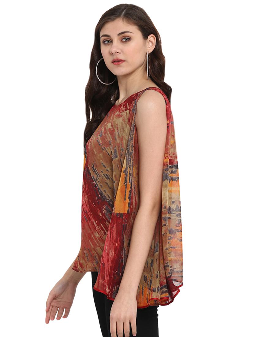 lace detail abstract asymmetric top - 16005256 - Standard Image - 1