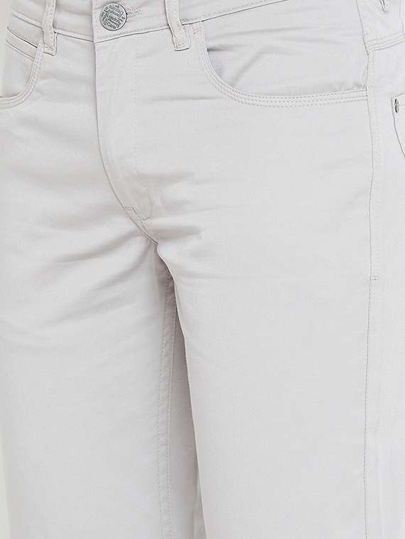 grey cotton blend chinos - 16005907 - Standard Image - 4