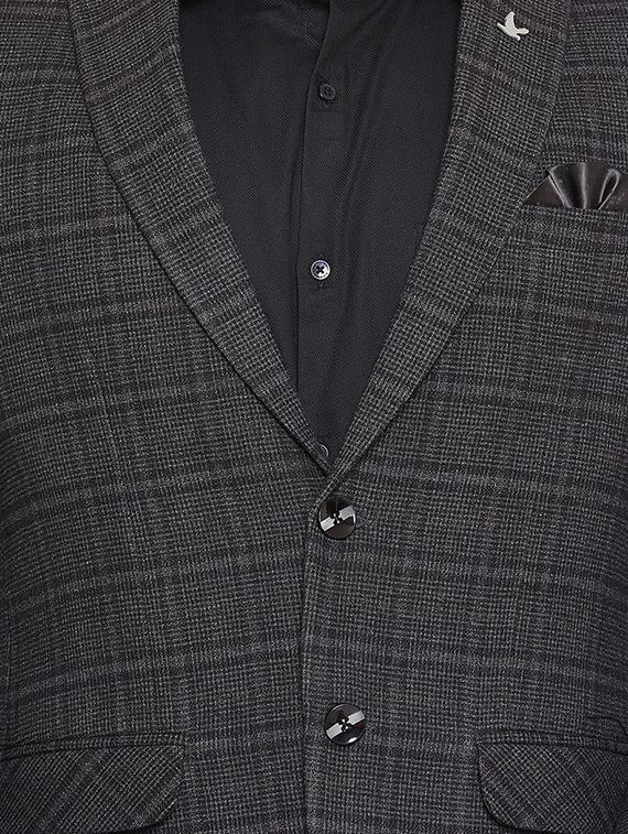grey polyester single breasted casual blazer - 16005929 - Standard Image - 4