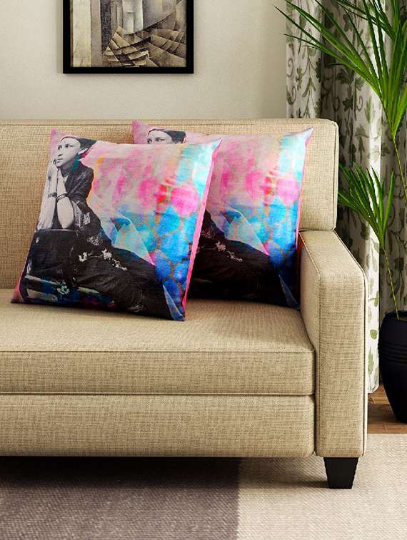 set of 2 16" x 16" square cushion covers