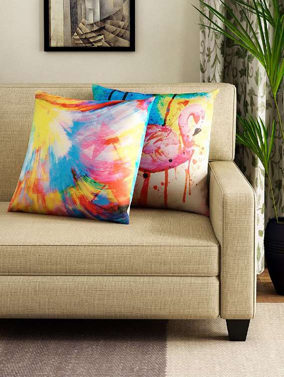 set of 2 16" x 16" square cushion covers