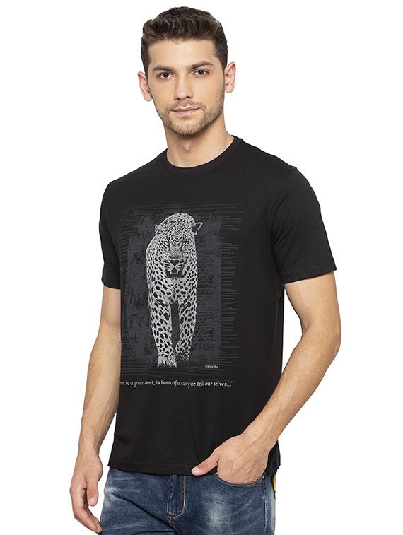 black printed tshirt - 16008088 - Standard Image - 1