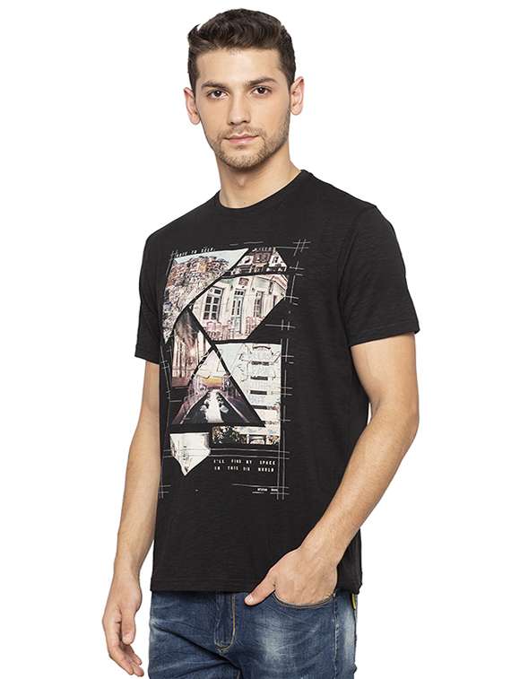black printed t-shirt - 16008108 -  Standard Image - 1