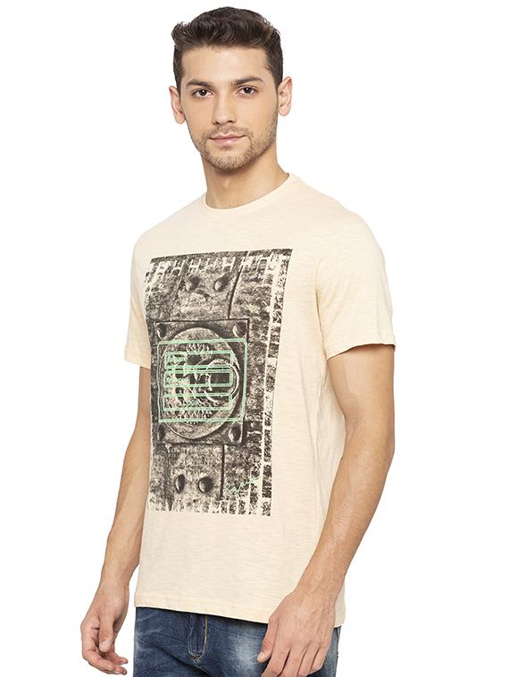 beige printed  tshirt - 16008111 -  Standard Image - 1
