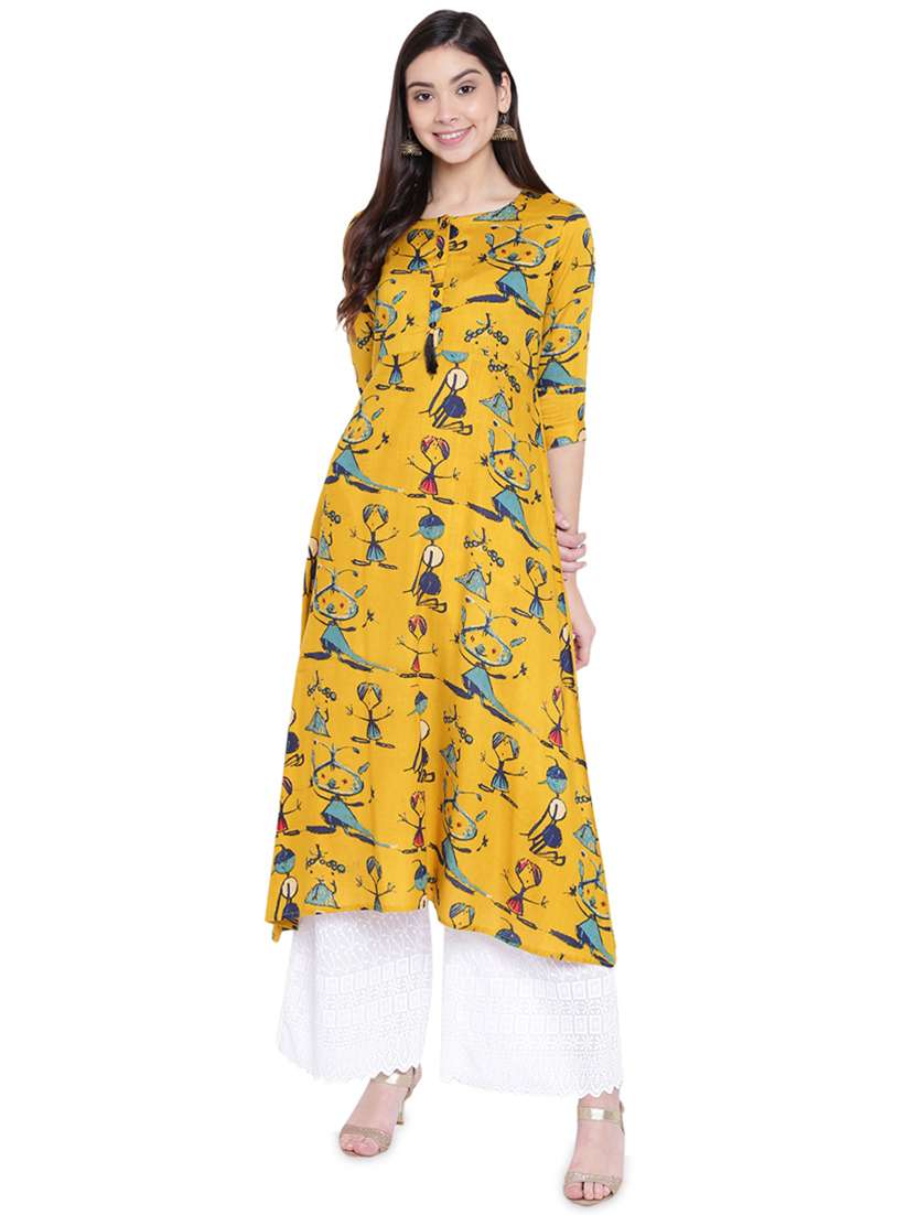a-line conversational kurta