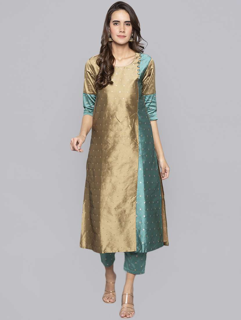 color block straight kurta