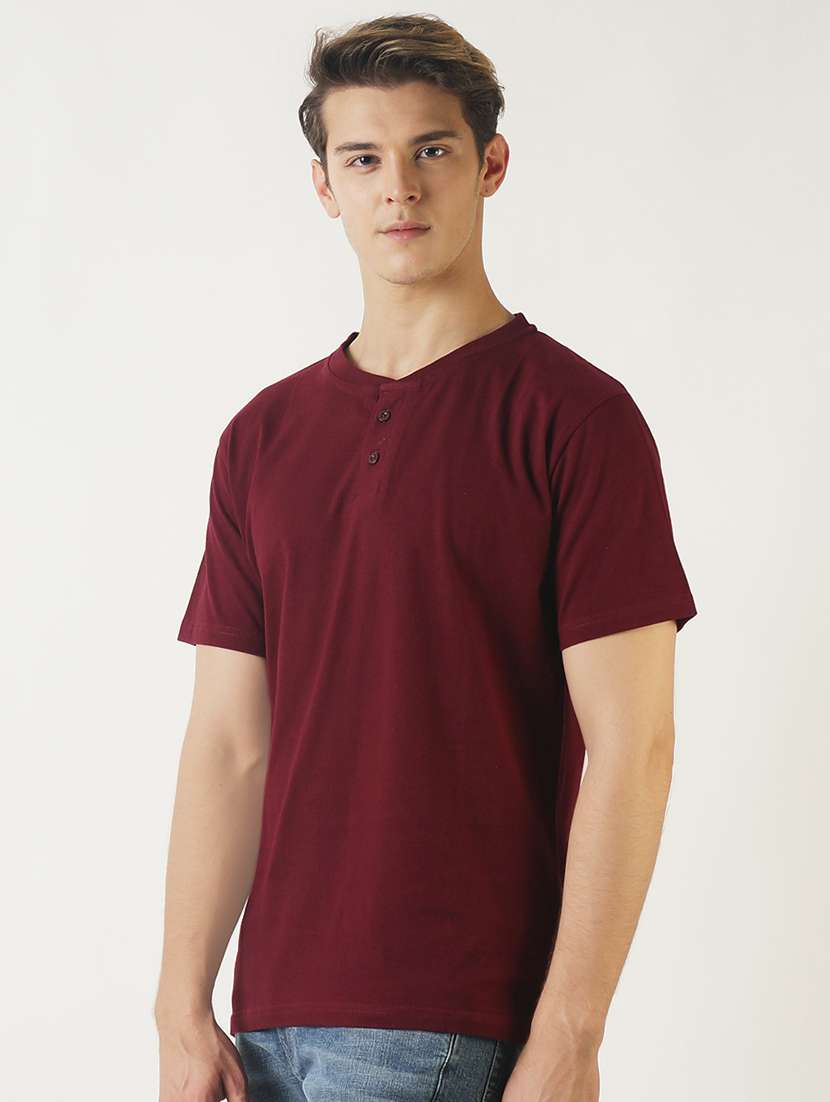 maroon solid t-shirt - 16013713 -  Standard Image - 1