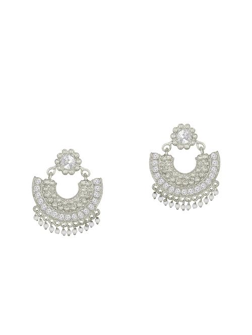 silver metal chandballi earring - 16016856 -  Standard Image - 0