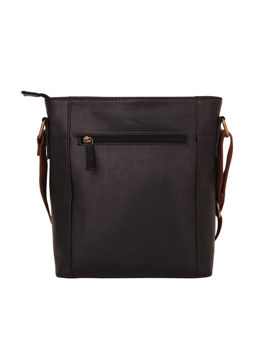 black leatherette (pu) messenger bag - 16017926 - Standard Image - 1