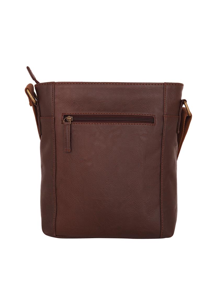 brown leatherette (pu) messenger bag - 16017928 - Standard Image - 1