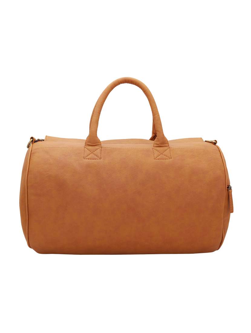 brown leatherette (pu) dufflebag - 16017934 -  Standard Image - 1