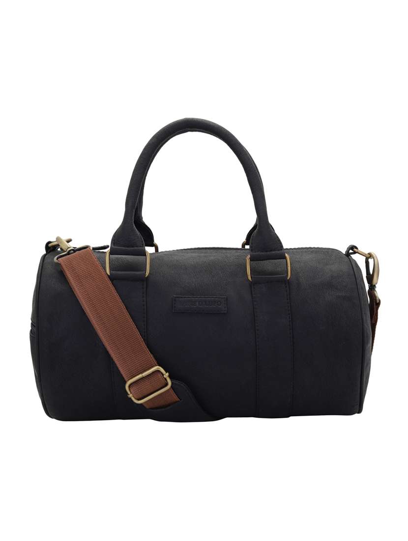 black leatherette (pu) dufflebag