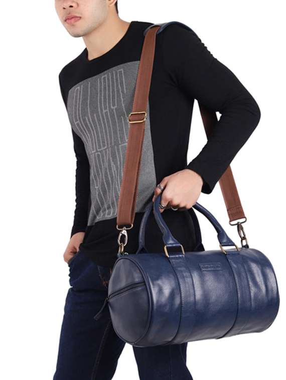 blue leatherette (pu) dufflebag - 16017937 -  Standard Image - 4