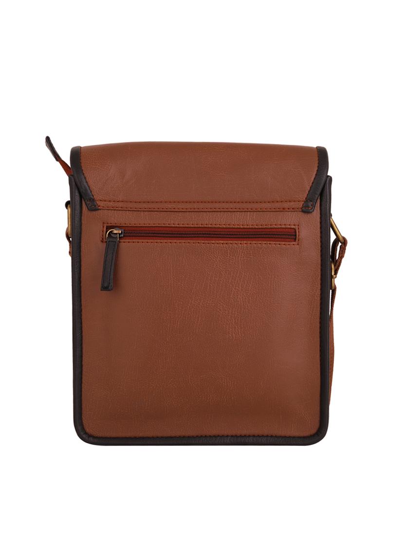 tan leatherette (pu) messenger bag - 16017971 - Standard Image - 1