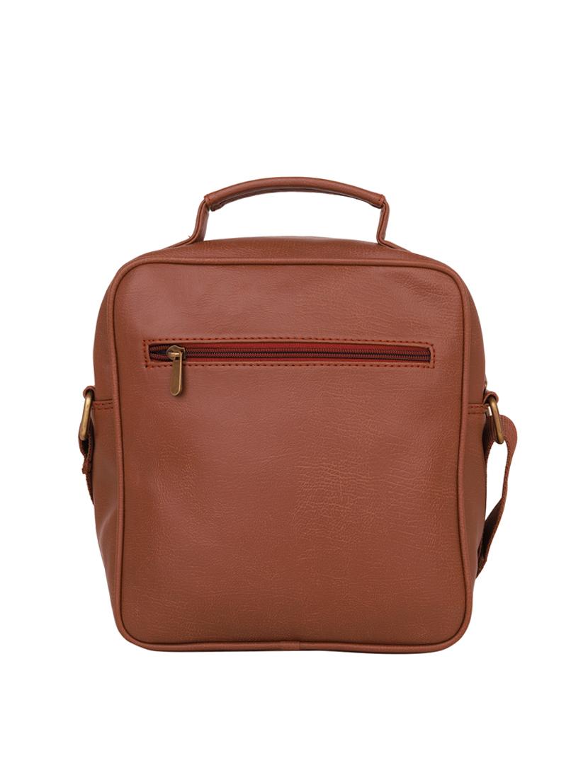 tan leatherette (pu) messenger bag - 16017973 - Standard Image - 1