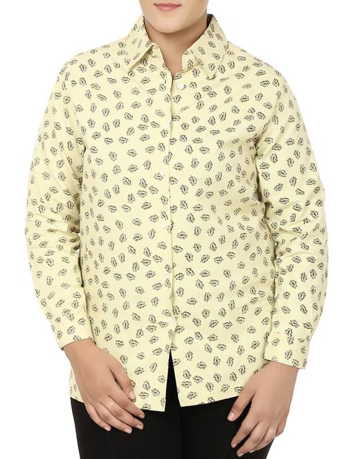 leaf print plus shirt - 16022402 - Standard Image - 0