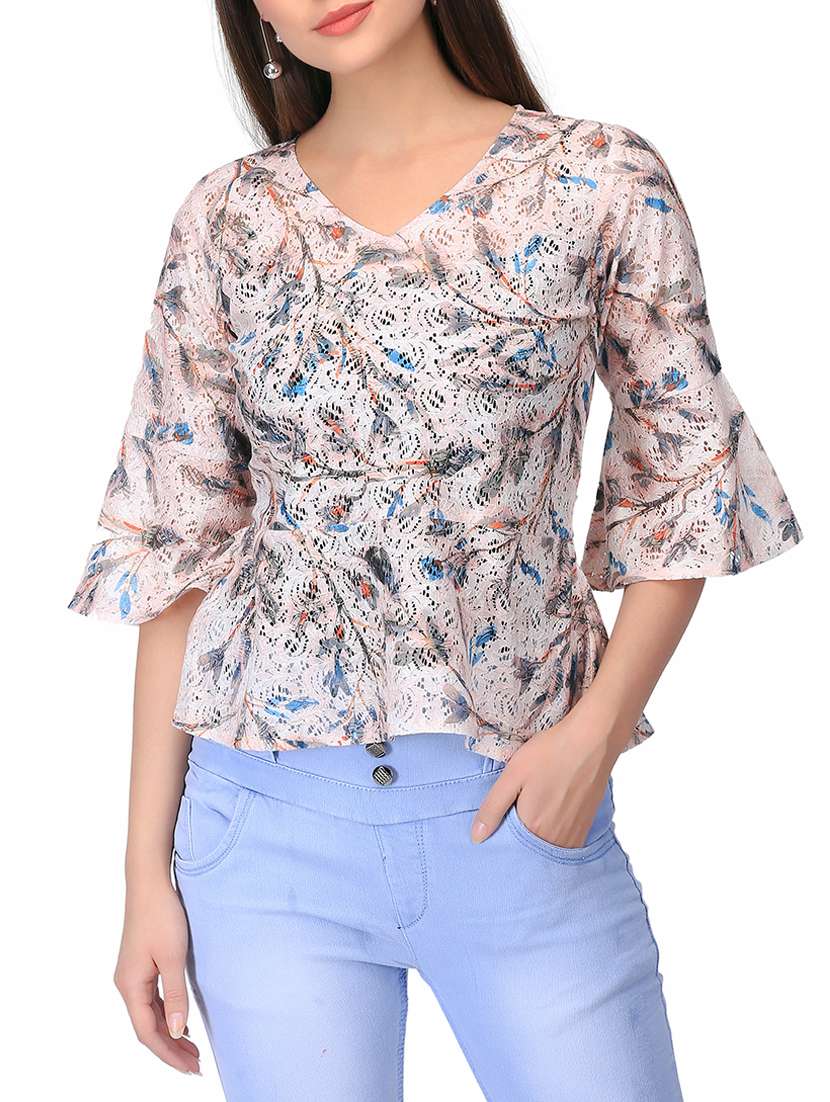 women's peplum v neck top