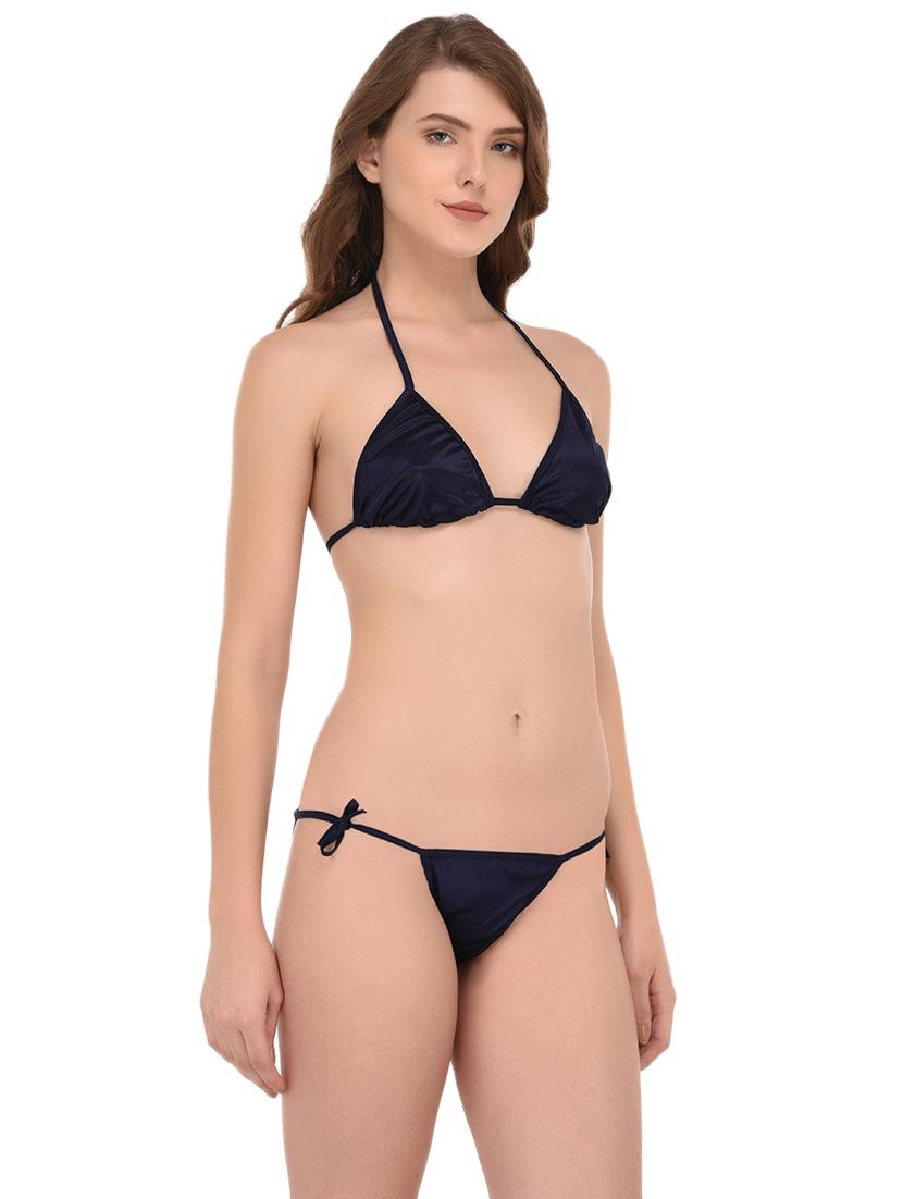 navy blue sleepwear robe and bikini set - 16027105 - Standard Image - 4