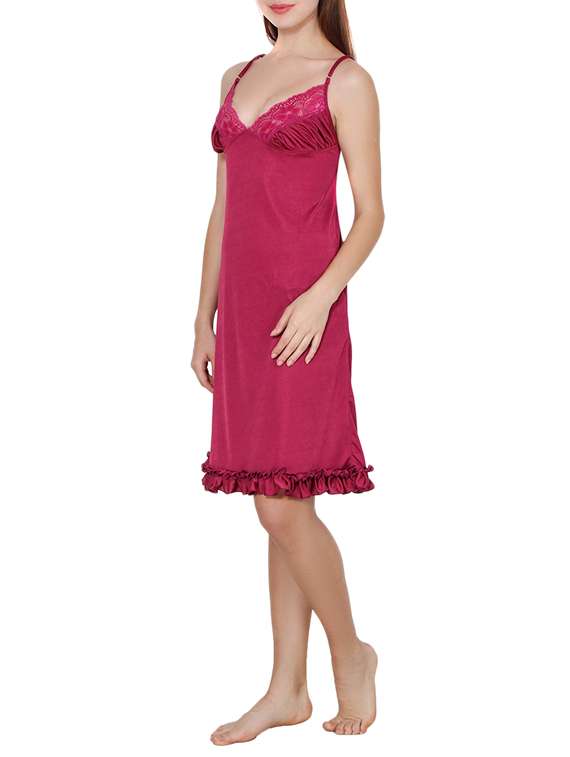 lace insert frill trim babydoll - 16039301 -  Standard Image - 1