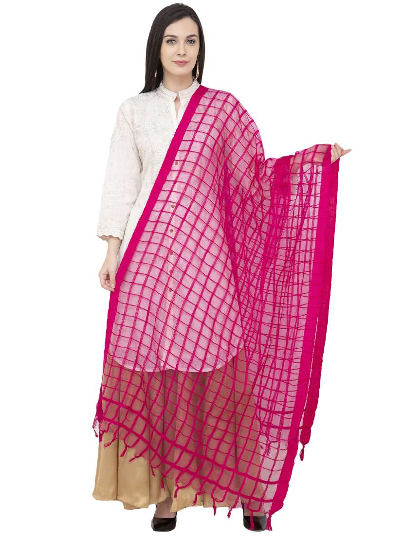 checkered woven dupatta