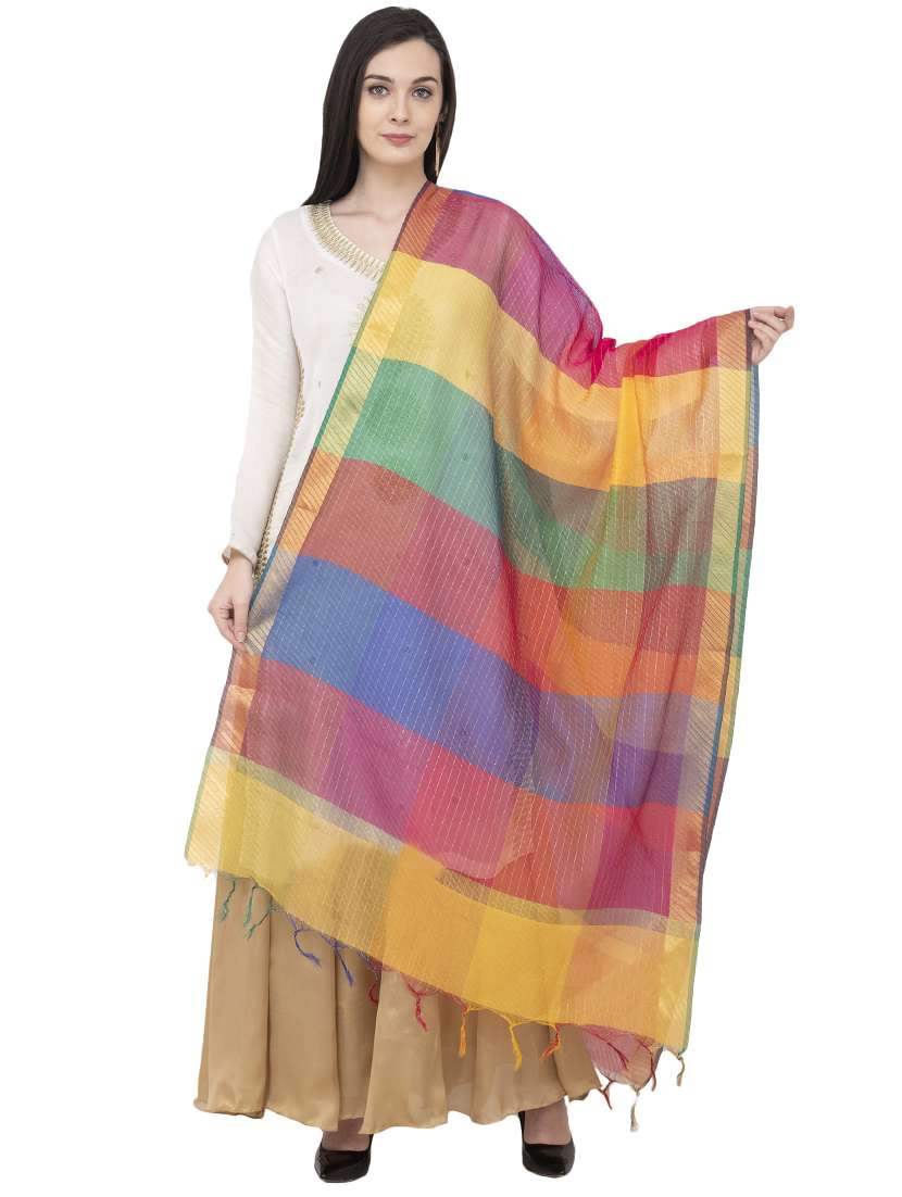 color block chanderi dupatta