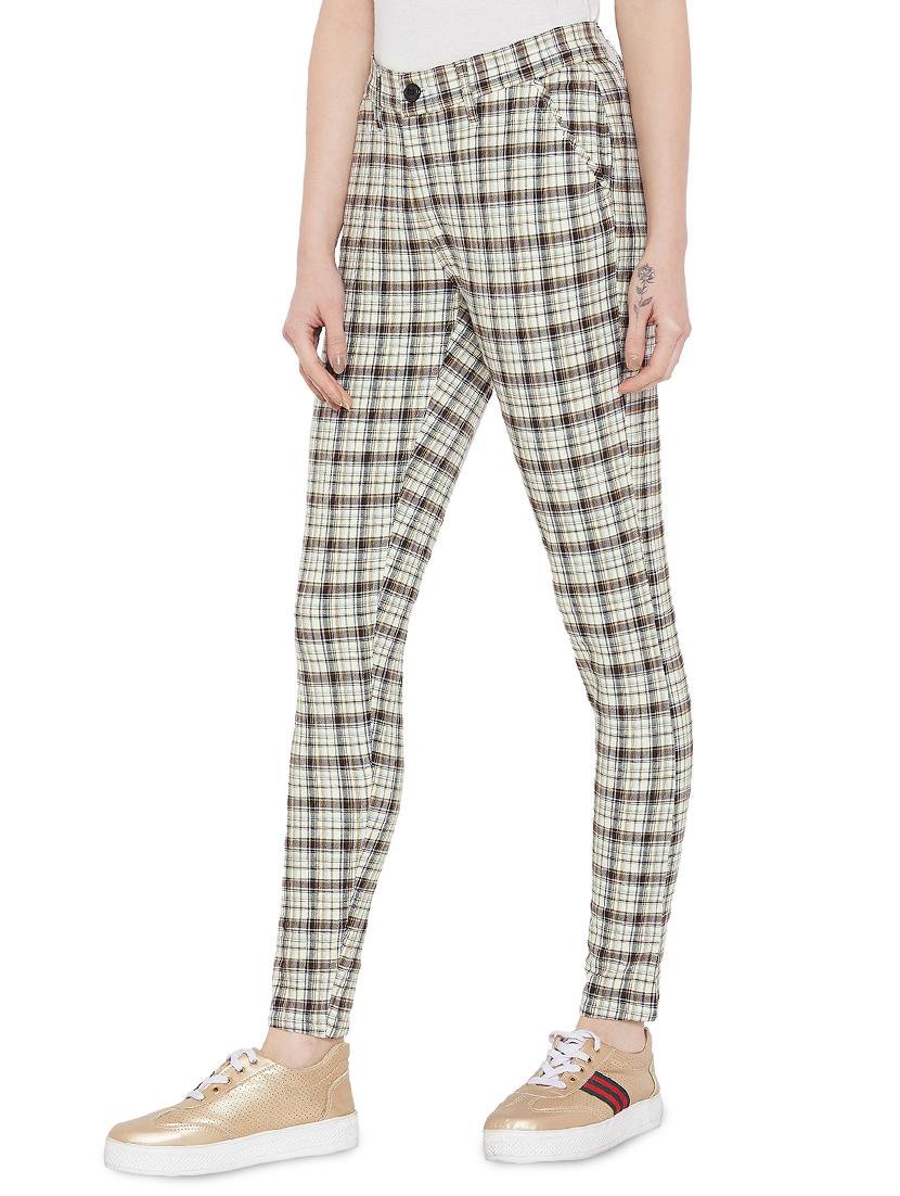 checkered flat front trouser - 16040279 - Standard Image - 1
