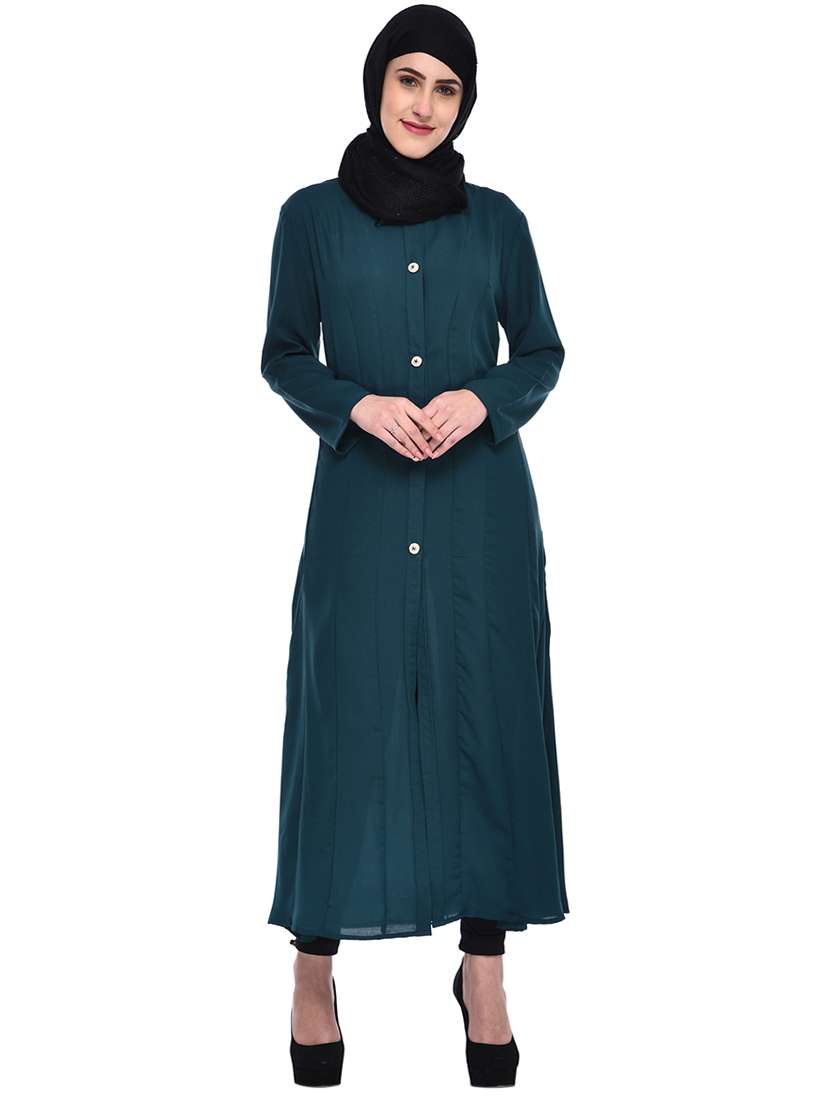 turquoise buttoned kalidaar cloaks & abaya