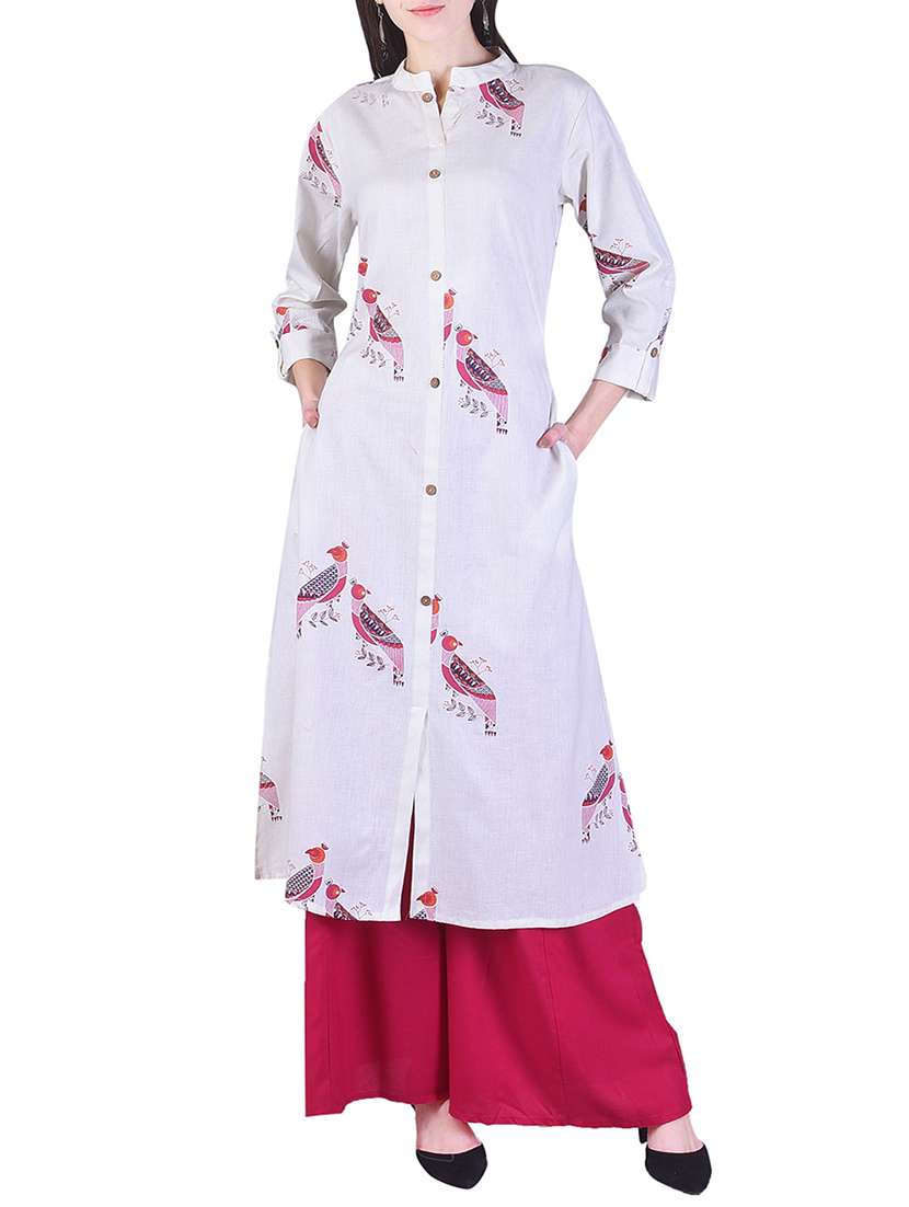 a-line printed kurta