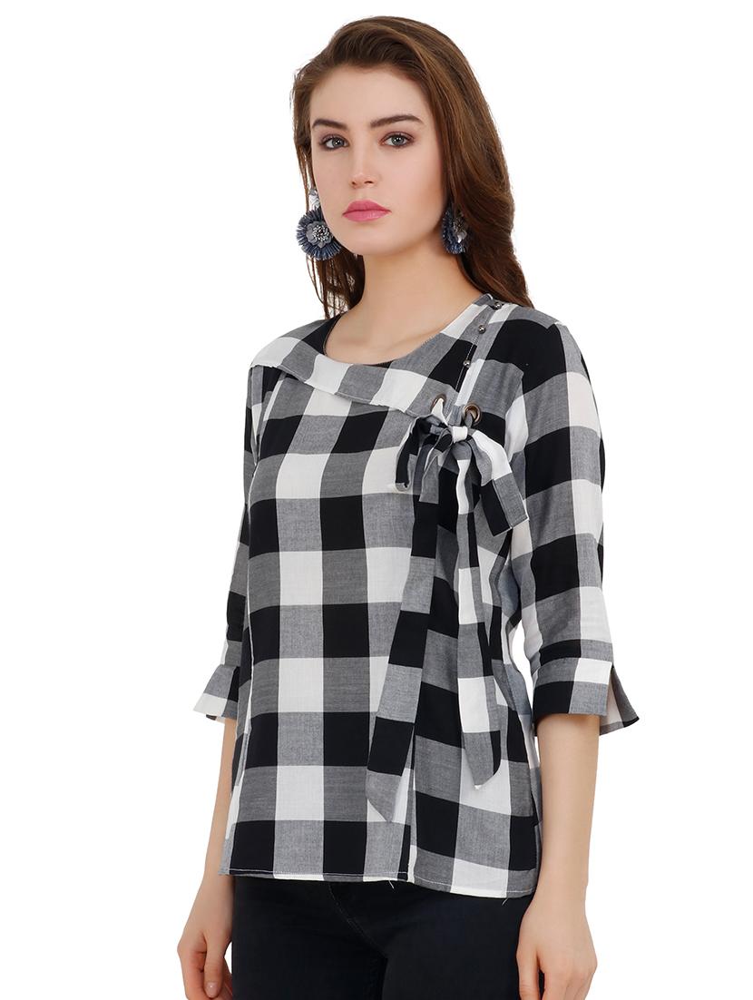 women's straight round neck top - 16041214 - Standard Image - 1