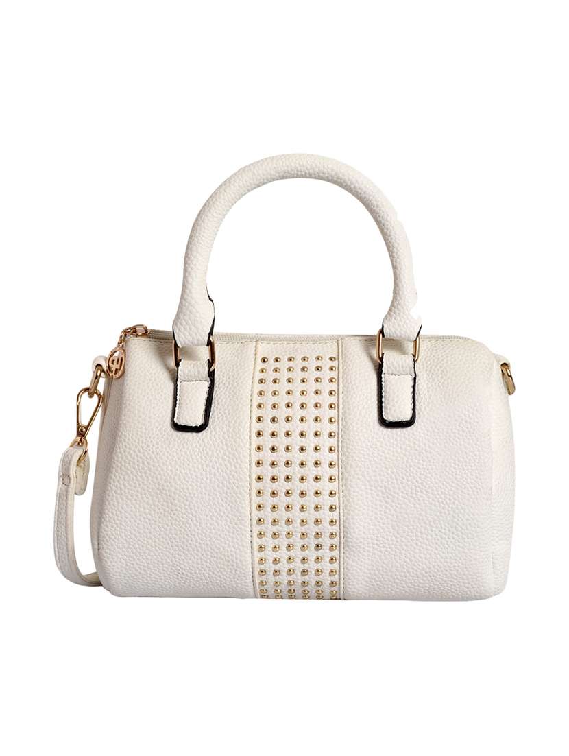 white leatherette (pu) satchel
