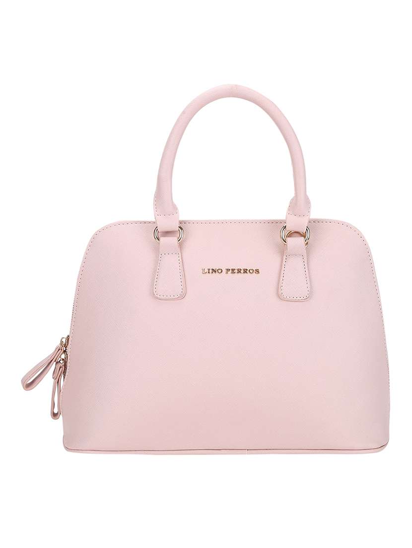pink leatherette (pu) satchel